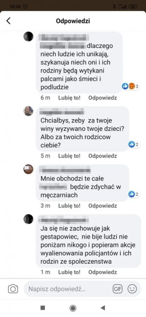 zrzut z ekranu telefonu przedstawiający prowokujące posty