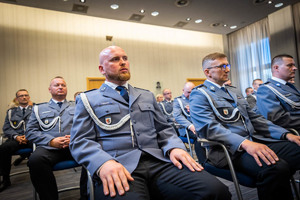 Uroczystości w sali MSWiA - policjanci z Inowrocławia.