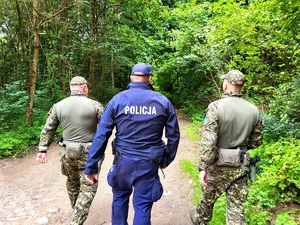funkcjonariusze patrolują lasy