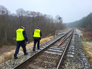 funkcjonariusze patrolują obszary kolejowe