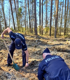 policjanci sadzą las